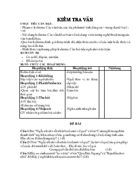 Ngữ văn 7 - Kiểm tra Văn